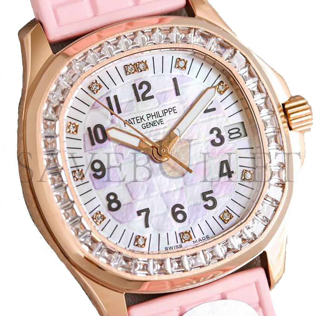 PATEK PHILIPPE AQUANAUT LUCE 'HAUTE JOAILLERIE' ROSE GOLD DIAMOND DIAL WATCH 5072R-001